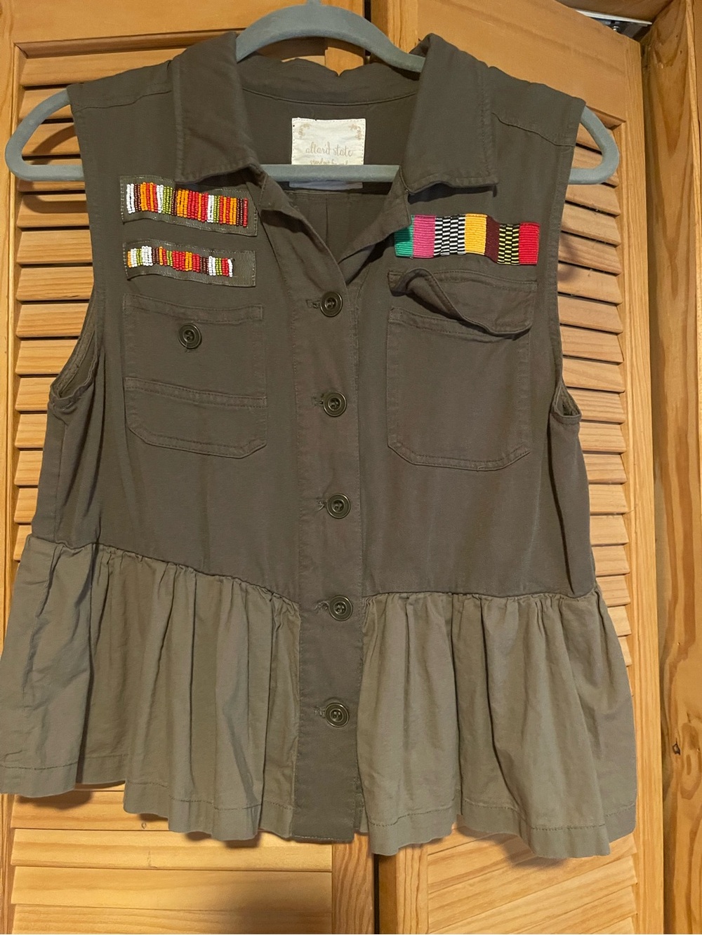 Altard state olive green button down top